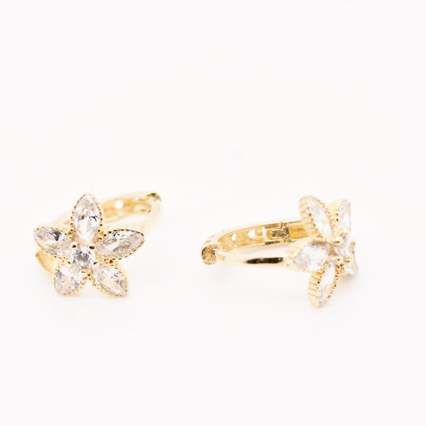 14K Gold Flower Earrings for Children – 1cm