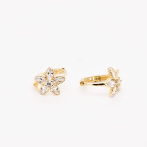 14K Gold Flower Earrings for Children – 1cm