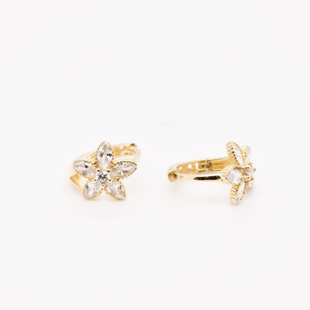 14K Gold Flower Earrings for Children – 1cm