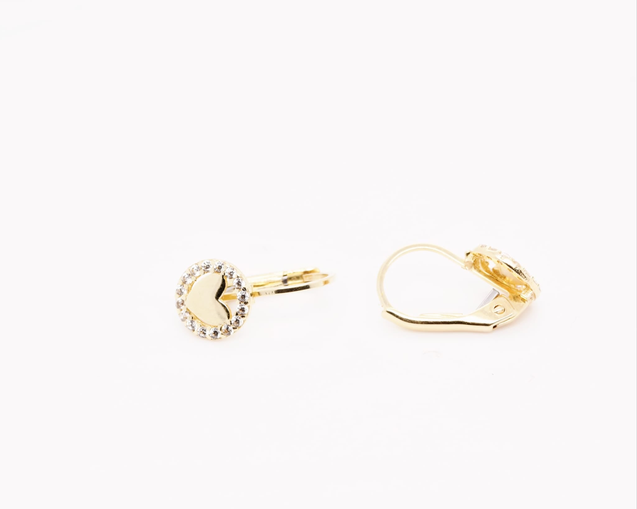 14K Gold Heart Earrings for Children