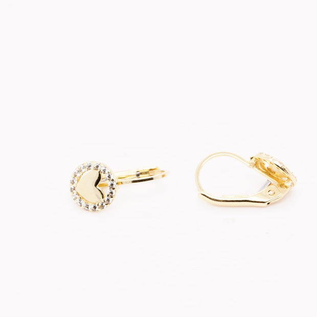 14K Gold Heart Earrings for Children