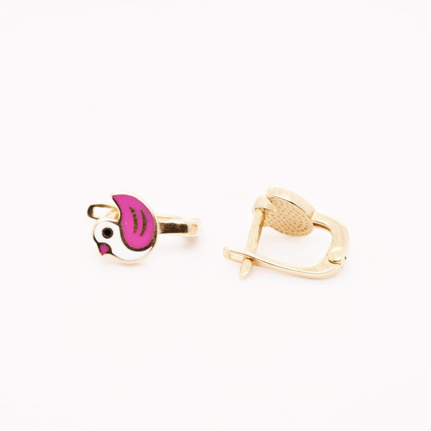 14K Gold Bird Earrings for Children