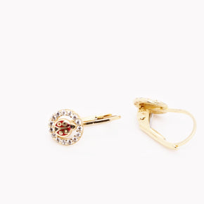 14K Gold Ladybug Earrings for Children