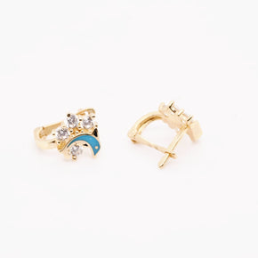 14K Gold Dolphin Earrings for Children