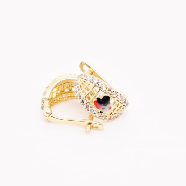 14K Gold Minnie-Inspired Children's Earrings