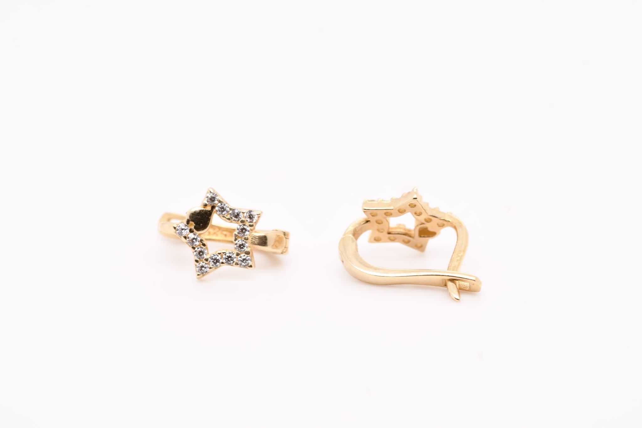 14K Gold Star Earrings for Children