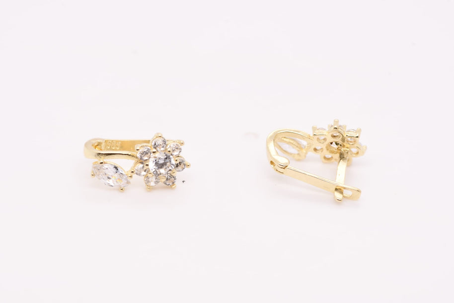 14K Gold Floral Earrings for Children