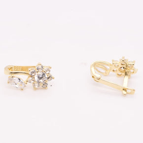 14K Gold Floral Earrings for Children