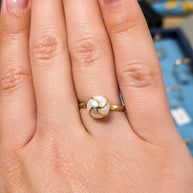14K Gold Freshwater Pearl Swirl Ring
