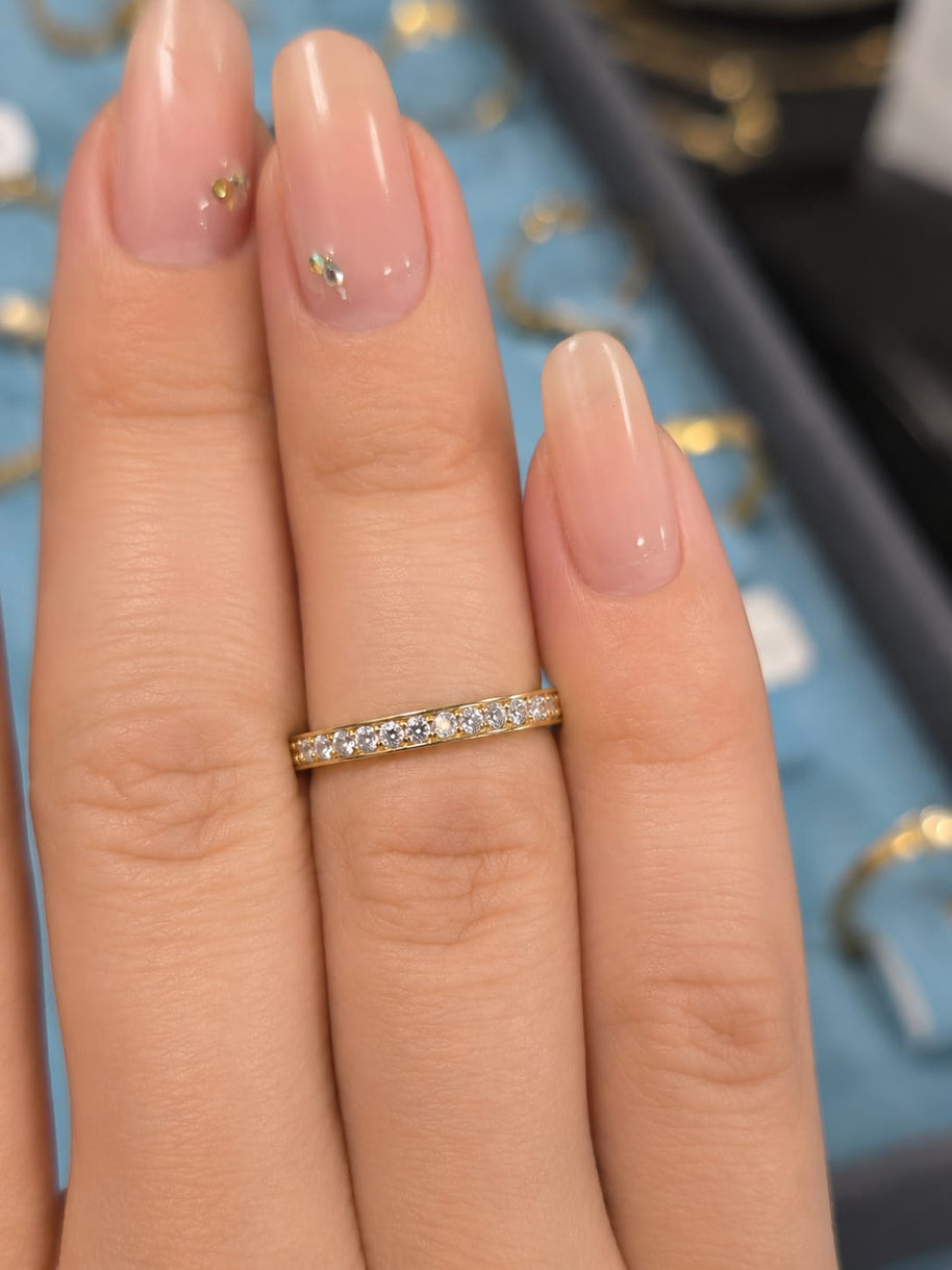 14K Yellow Gold Cubic Zirconia Eternity Band