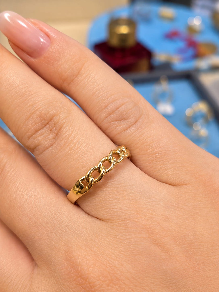 14K Yellow Gold Molten Organic Texture Band Ring