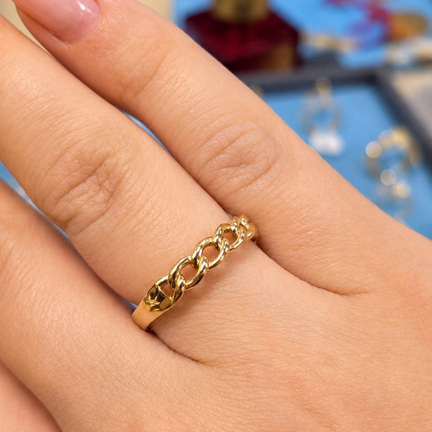 14K Yellow Gold Molten Organic Texture Band Ring