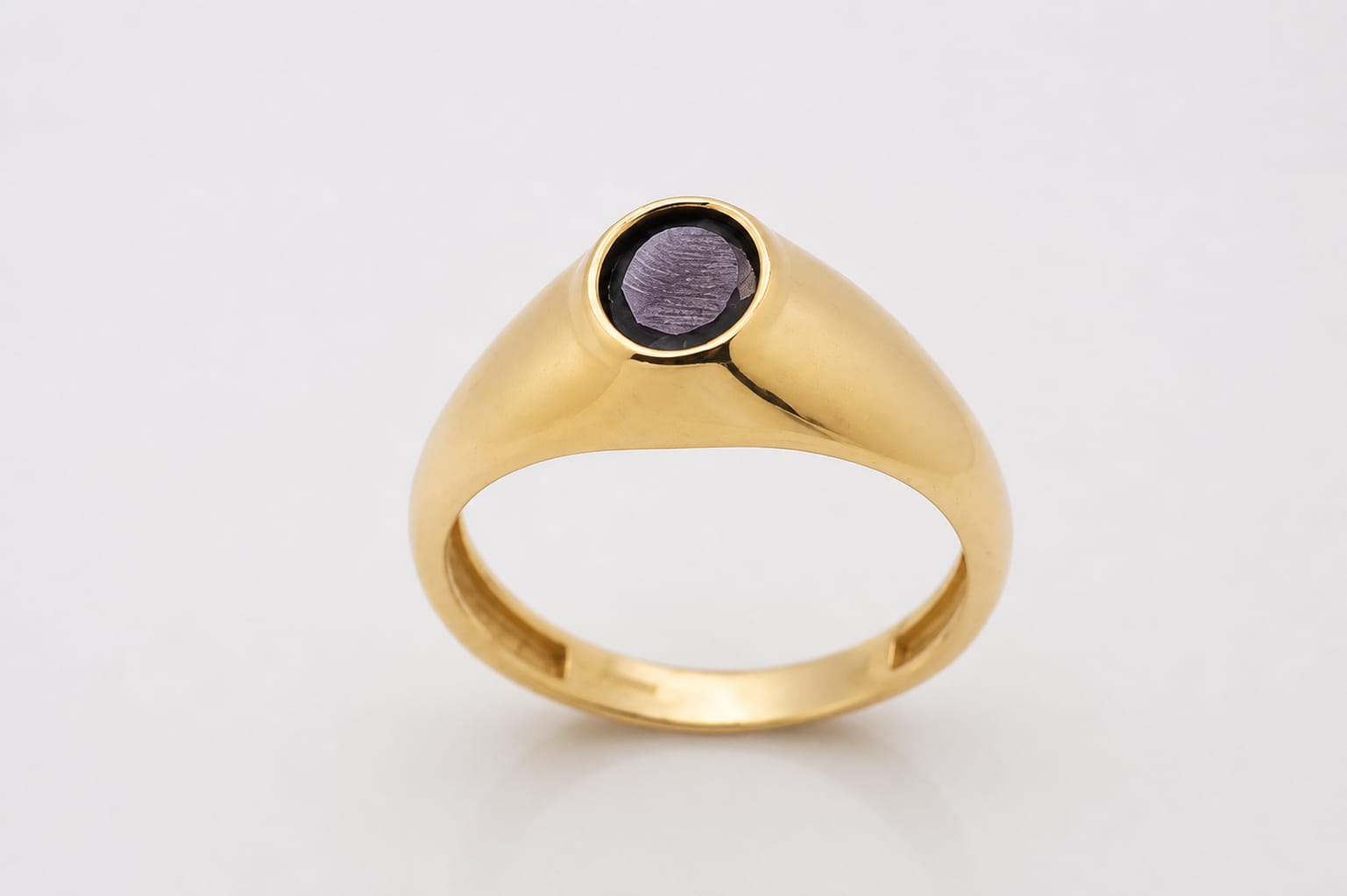 14K Gold Oval Black CZ Signet Ring – Dovir