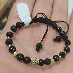 Black Onyx & Gold Bead Bracelet