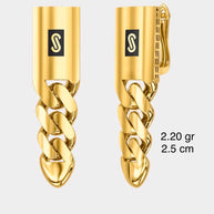 14K Gold Cuban Link Drop Earrings