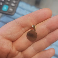 14K Gold Round Disc Pendant – Logo & Photo Engraving Both Sides Included