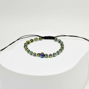 14K Gold and Hematite Bracelet – Black Cord